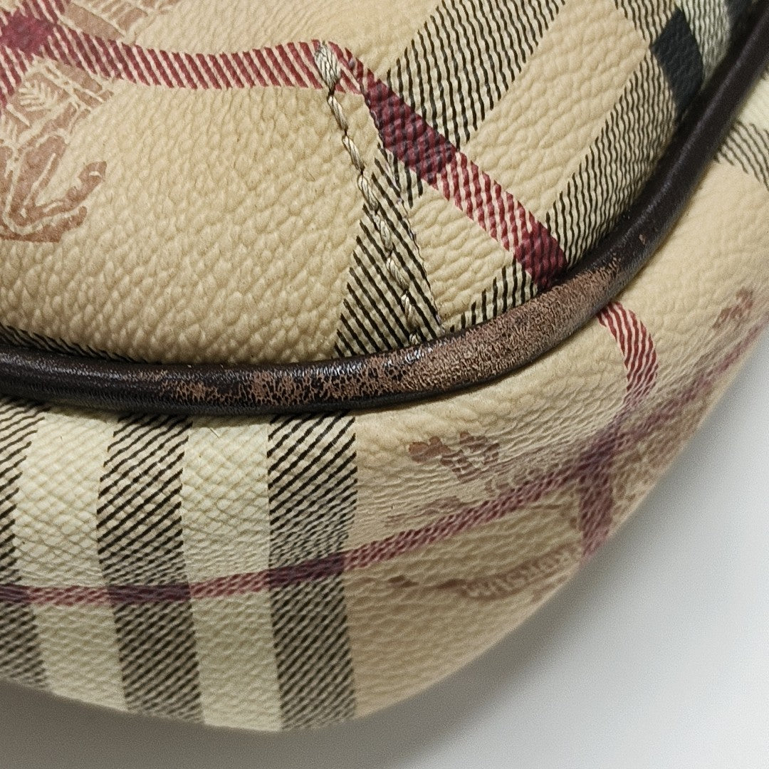 Coated Canvas Shoulder Bag Beige