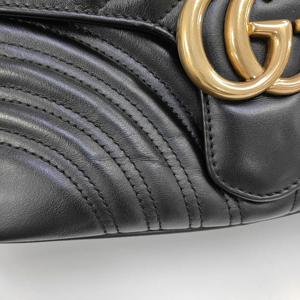 GG Marmont Medium Quilted Calfskin Black