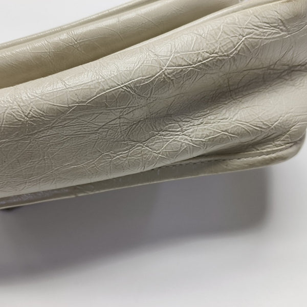 NIKI Small Chevron Calfskin White