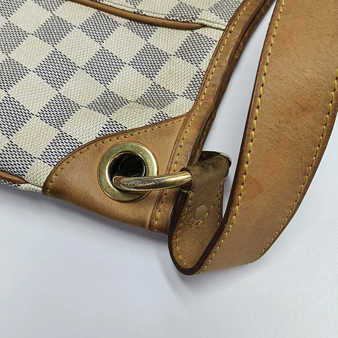 GALLIERA PM Damier Azur Coated Canvas White