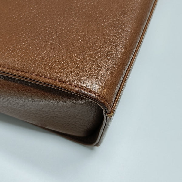Calfskin Top Handle Bag Brown