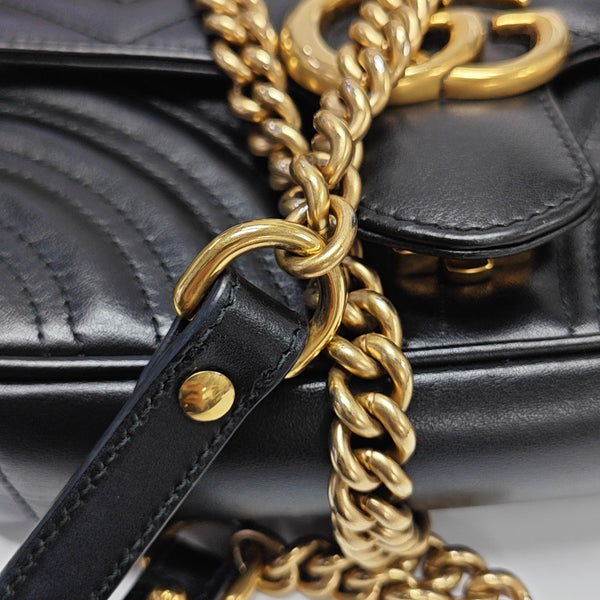 GG Marmont Small Quilted Calfskin Black