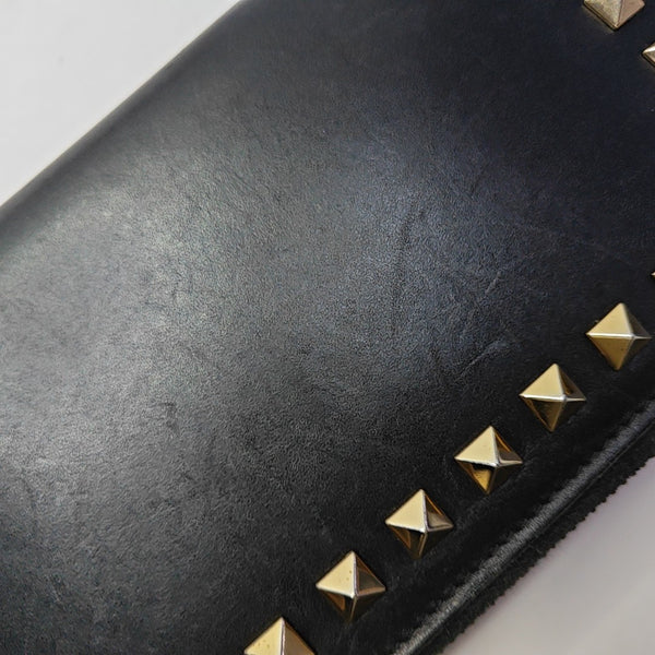 Cartera Rockstud de piel de ternera negra