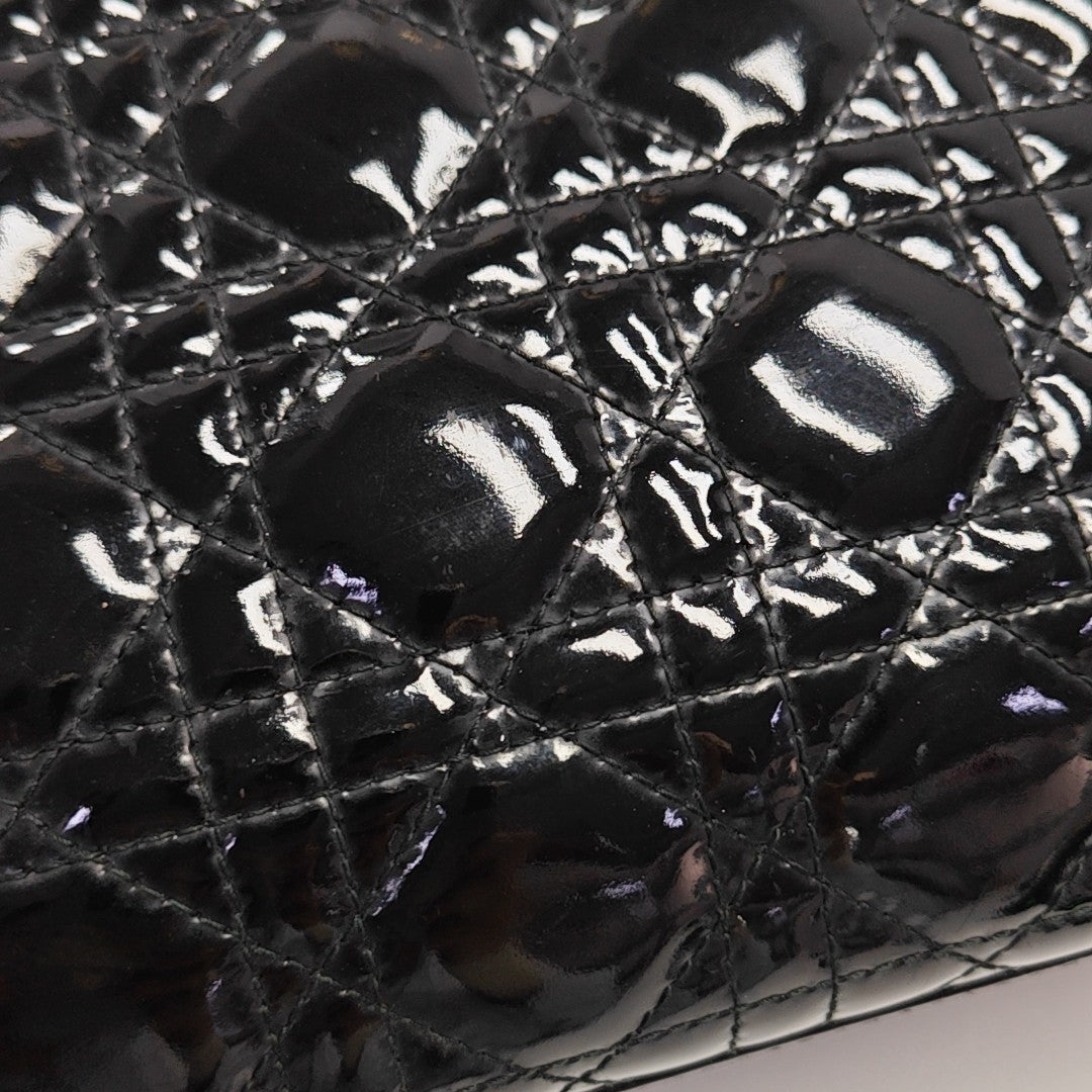 Lady Dior Large Patent Leather Black