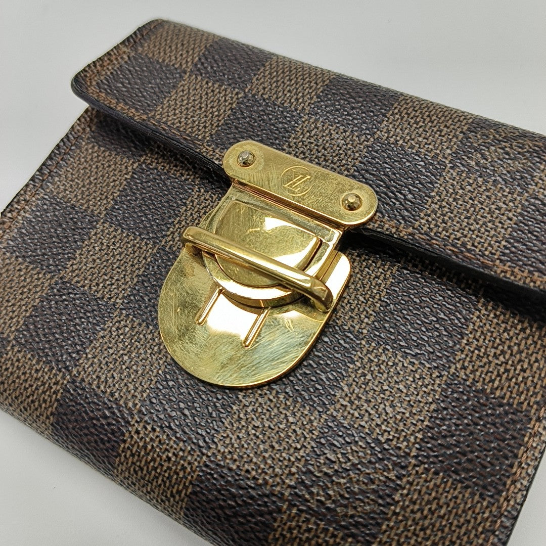 KOALA Damier Ebene Coated Canvas Brown Wallet