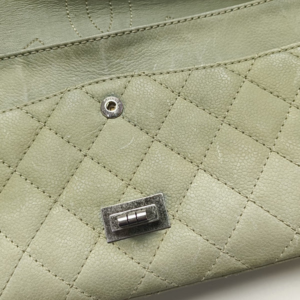 2.55 227 Quilted Calfskin Green