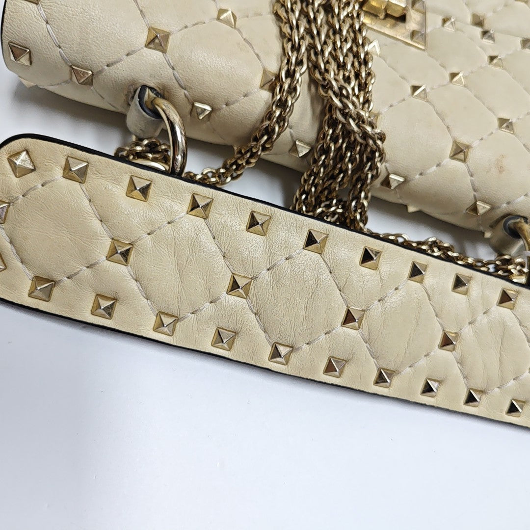 Spike Up Leather Beige