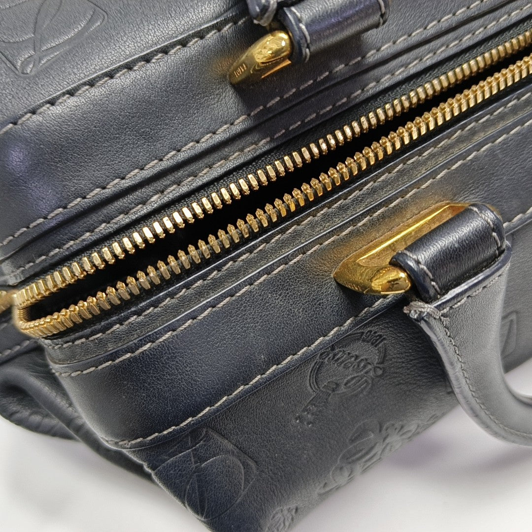 Calfskin Top Handle Bag Black