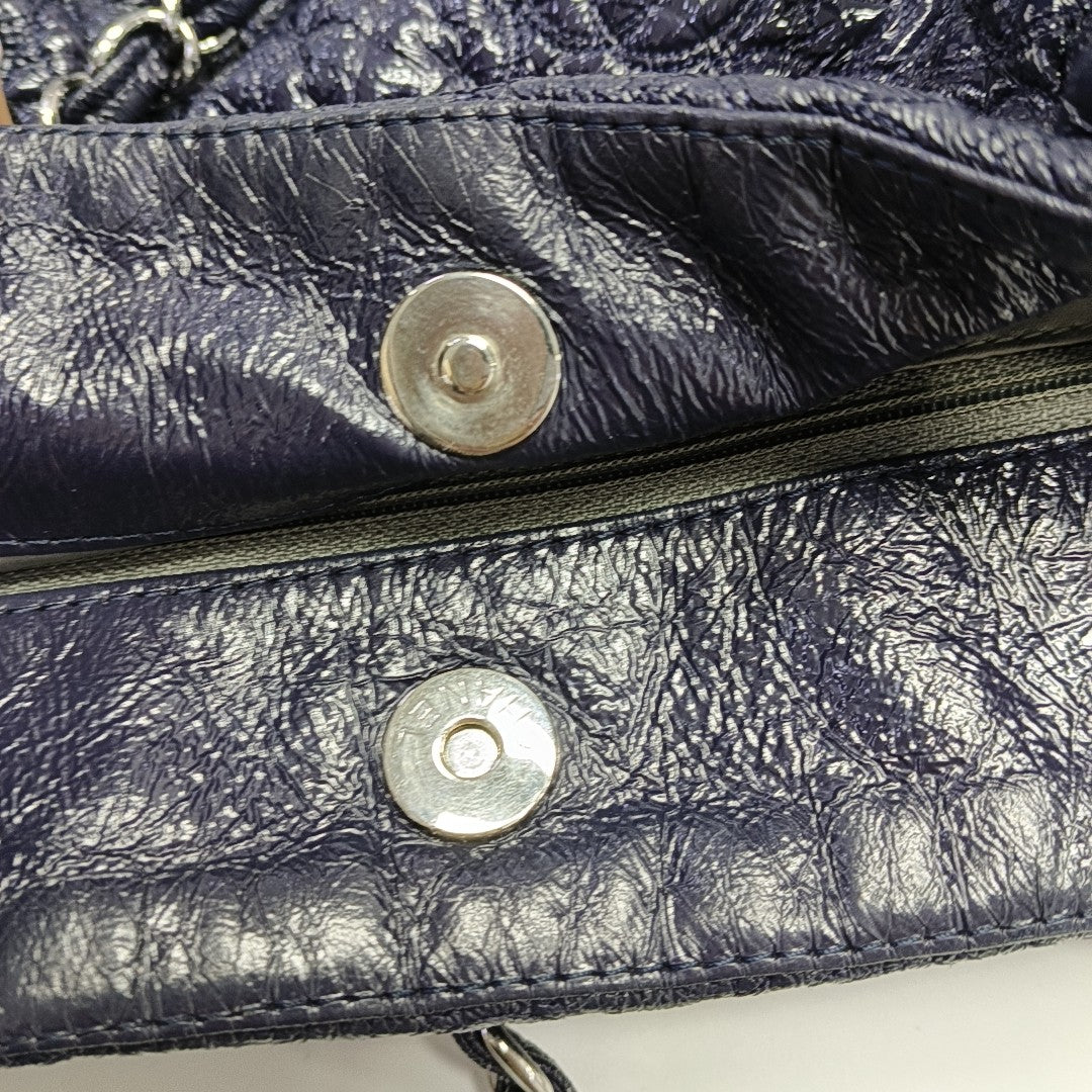 Quilted Calfskin Top Handle Bag Blue