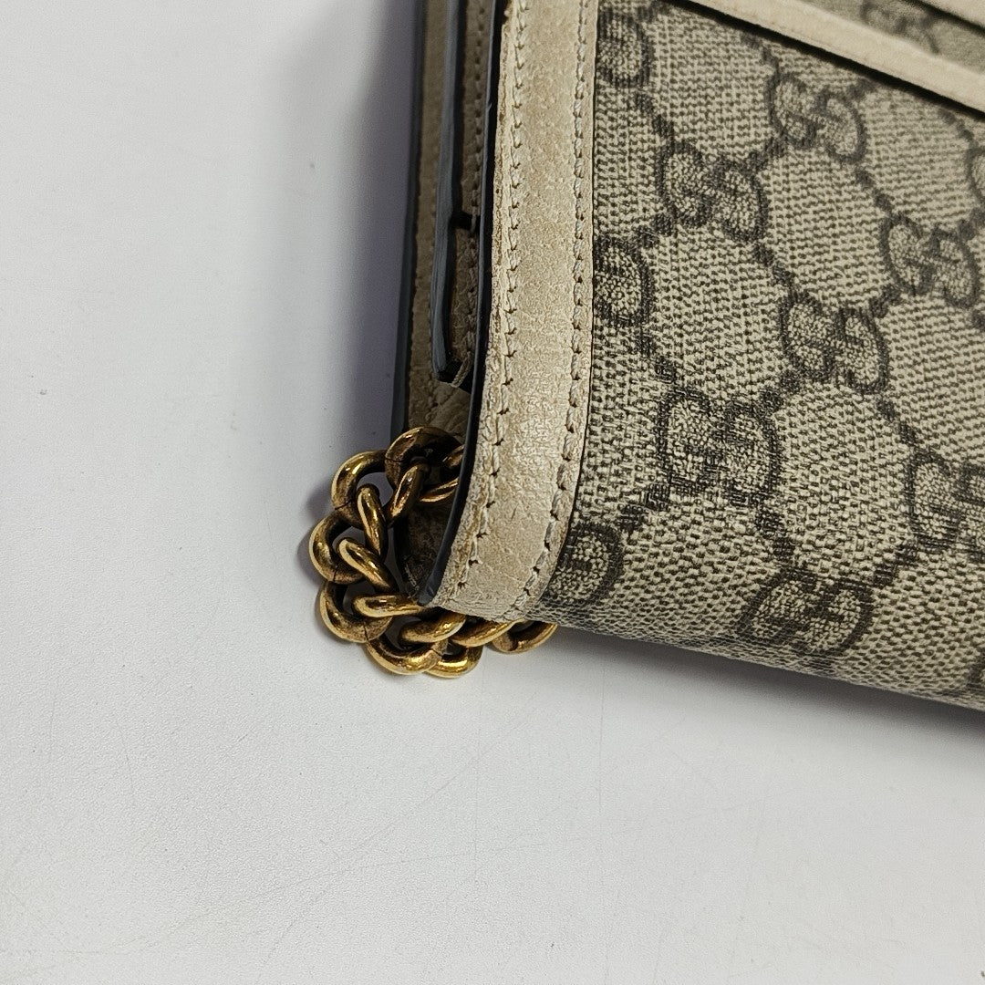 Queen Margaret Mini Monogram Coated Canvas Beige