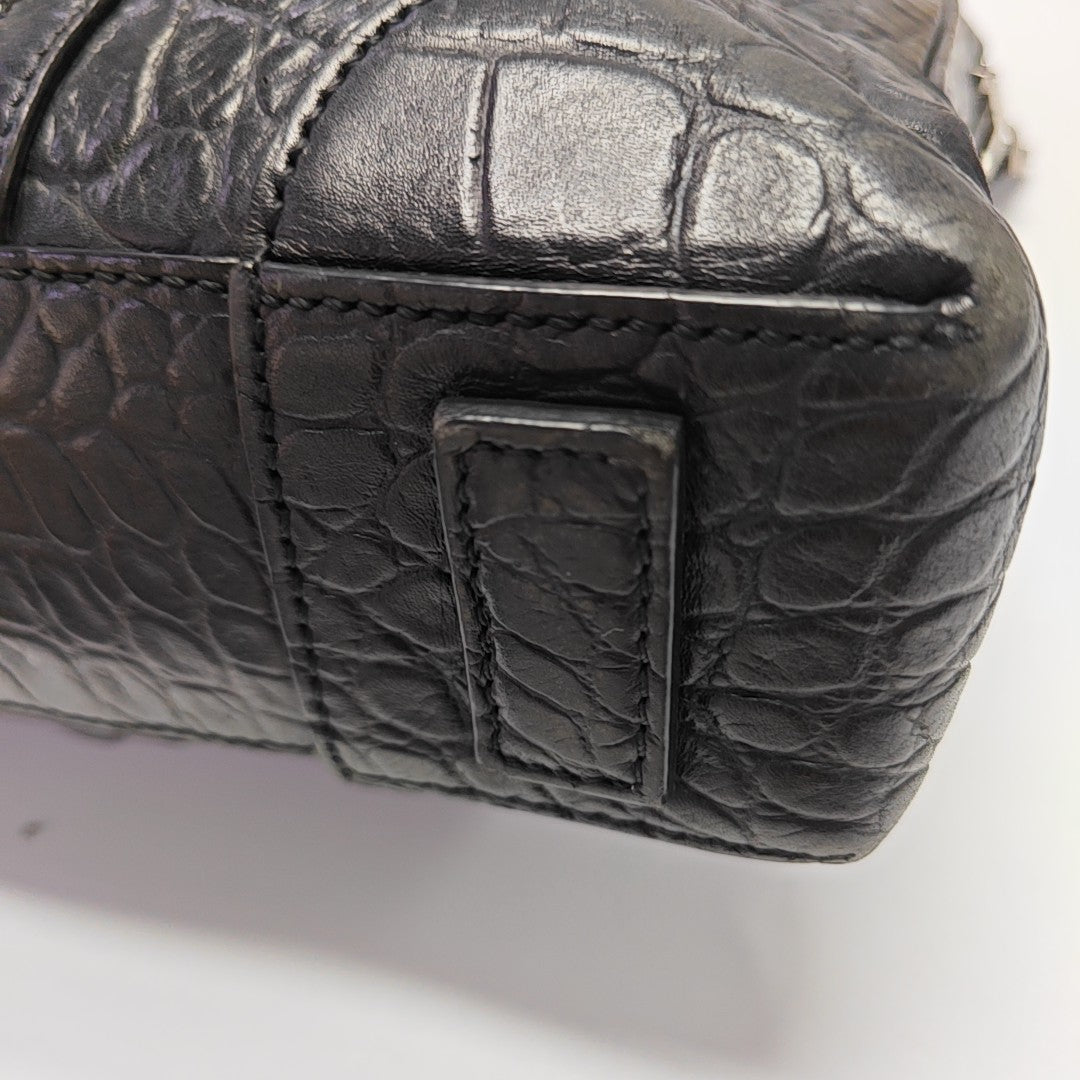 Calfskin Top Handle Bag Black