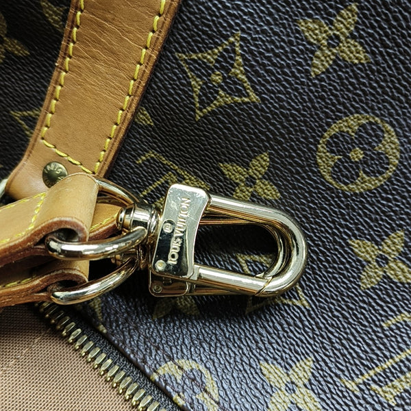 KEEPALL 50 Monogram Coated Canvas Brown