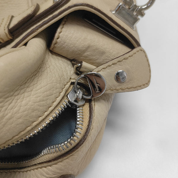 Calfskin Top Handle Bag Beige
