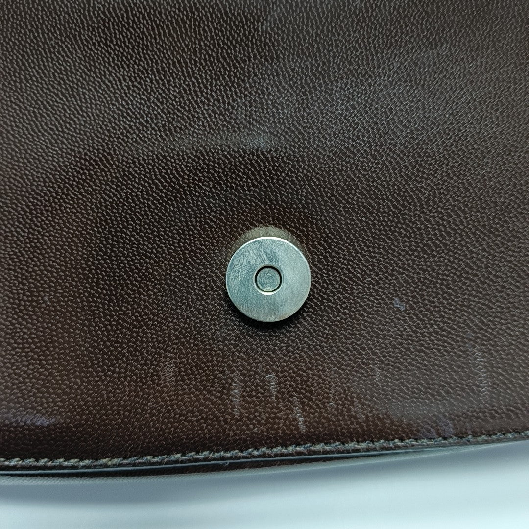 Calfskin Top Handle Bag Brown