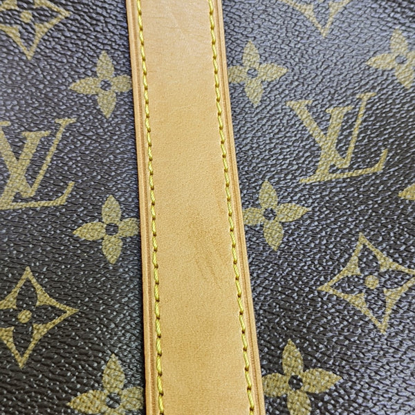 KEEPALL 45 Monogram Coated Canvas Brown