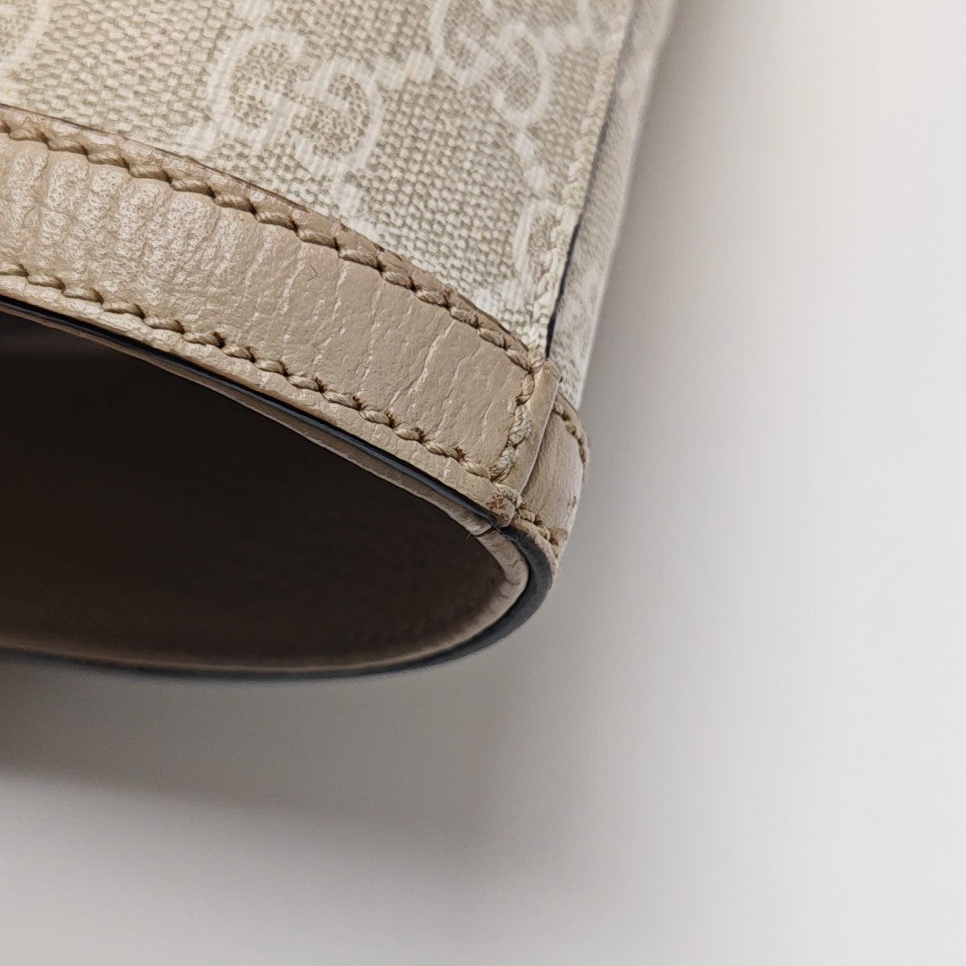 Ophidia Medium Monogram Coated Canvas Beige