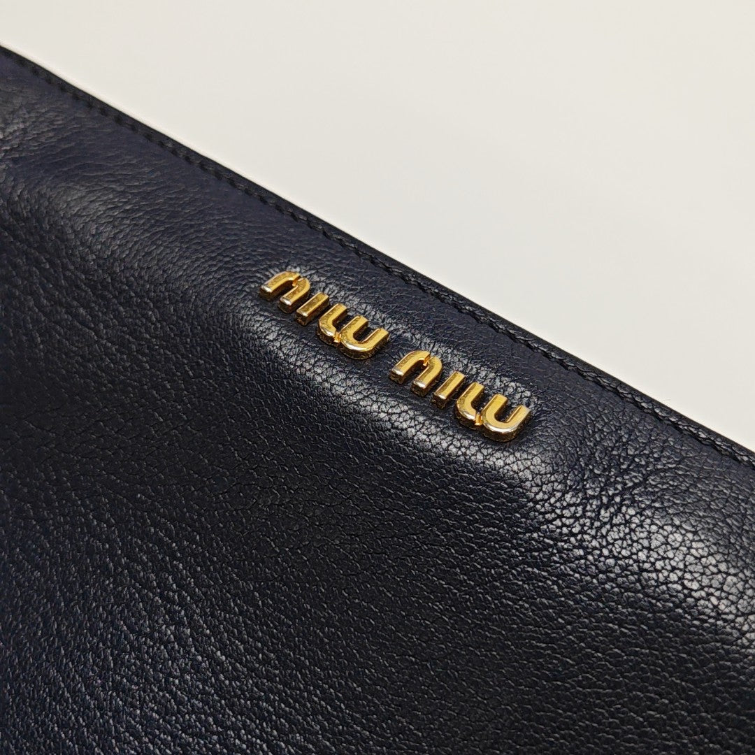 Calfskin Top Handle Bag Blue