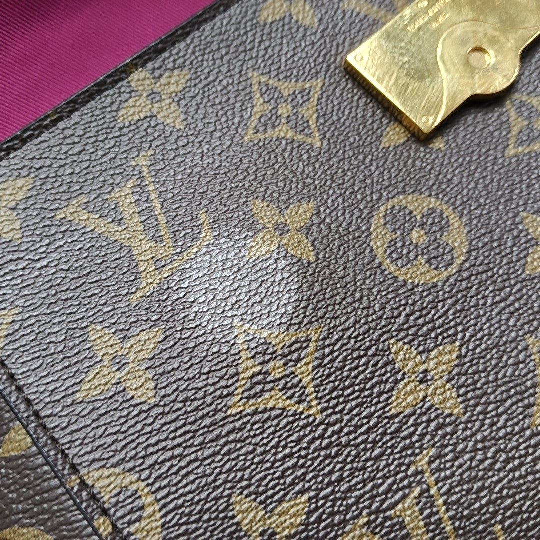 CLUNY PM Monogram Coated Canvas Brown