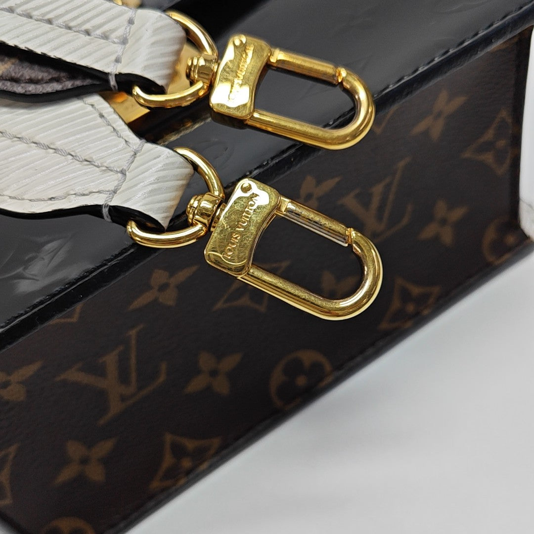SPRING STREET Monogram Patent Leather Black