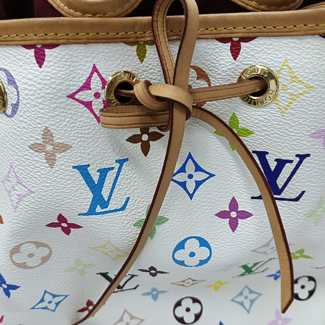 LV × TM NÉONOÉ MM Monogram Coated Canvas White