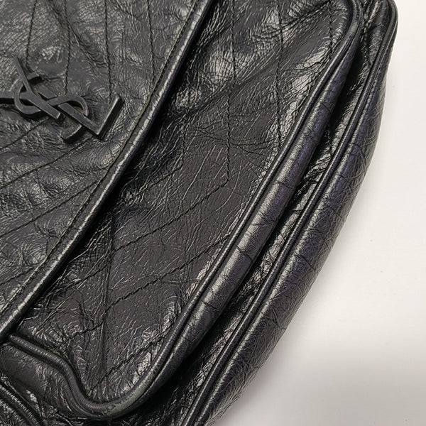 NIKI Medium Chevron Calfskin Black