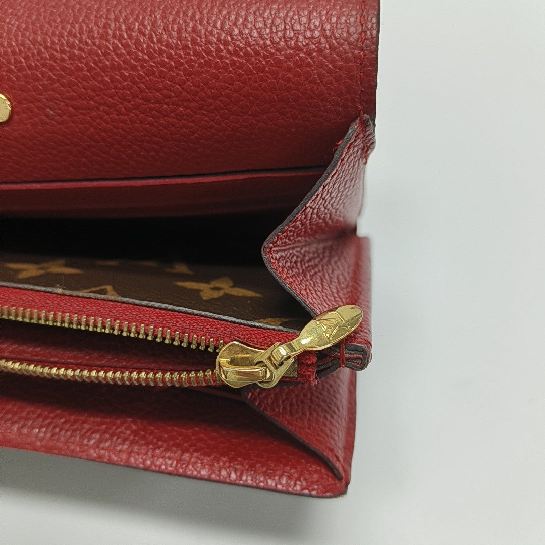 PALLAS Monogram Calfskin Red Wallet