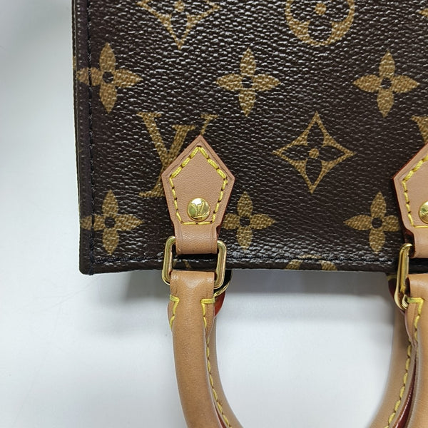 SAC PLAT Mini Monogram Coated Canvas Brown