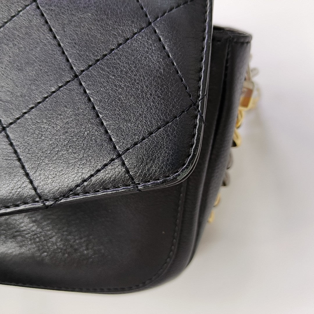 Quilted Calfskin Shoulder Bag Black
