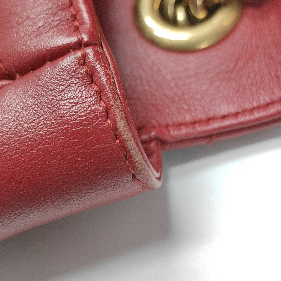 GG Marmont Medium Quilted Calfskin Red