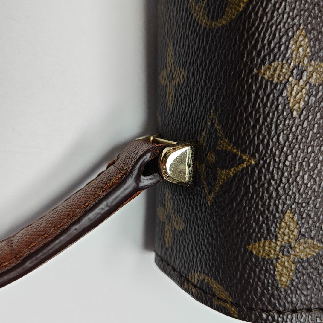 Coated Canvas Top Handle Bag Brown