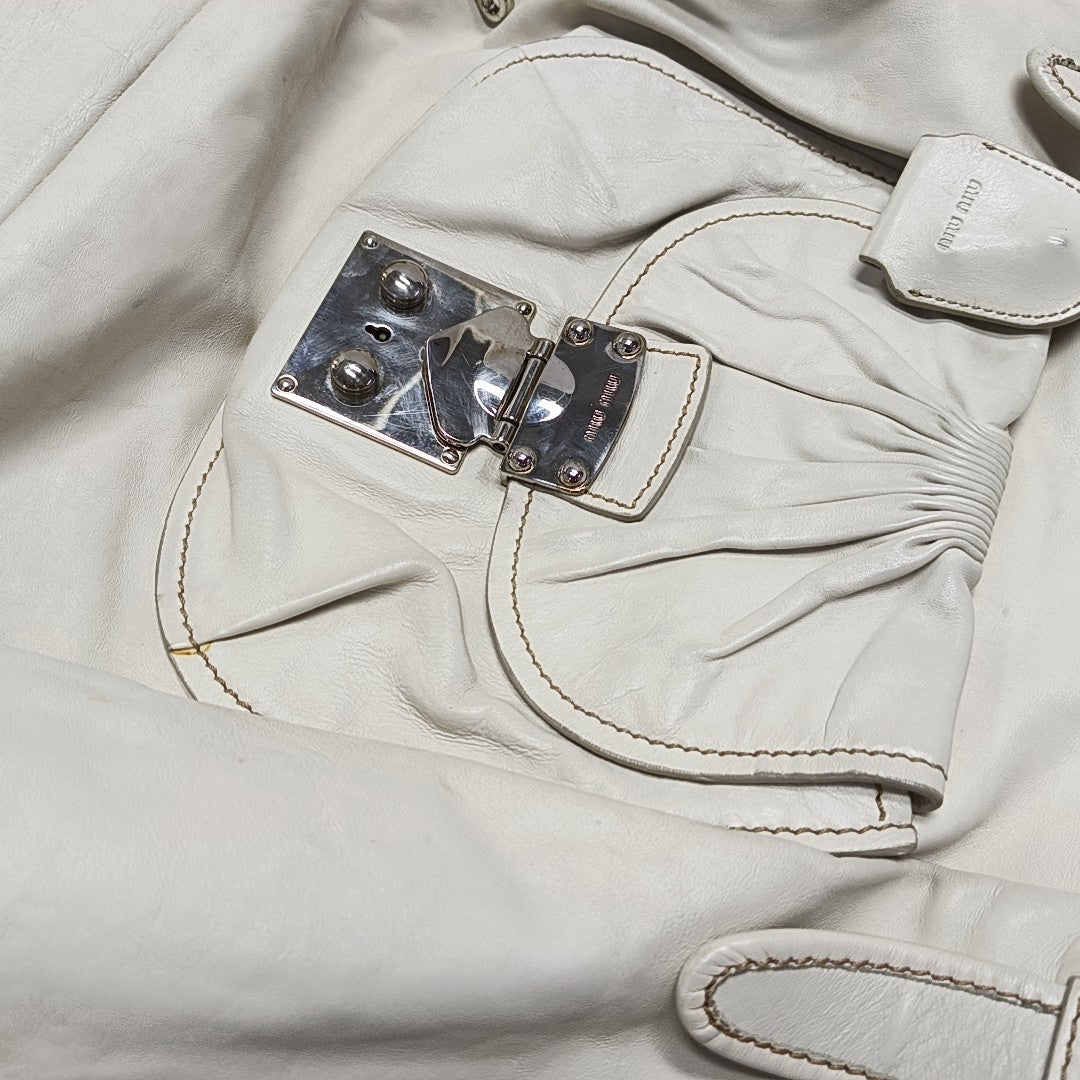Calfskin Shoulder Bag White
