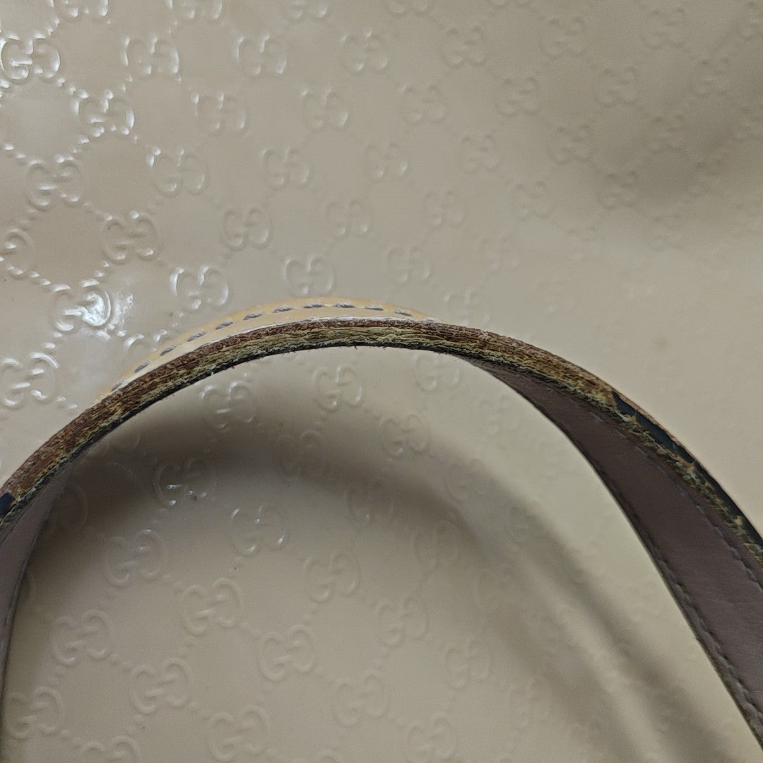 Monogram Patent Leather Shoulder Bag Beige