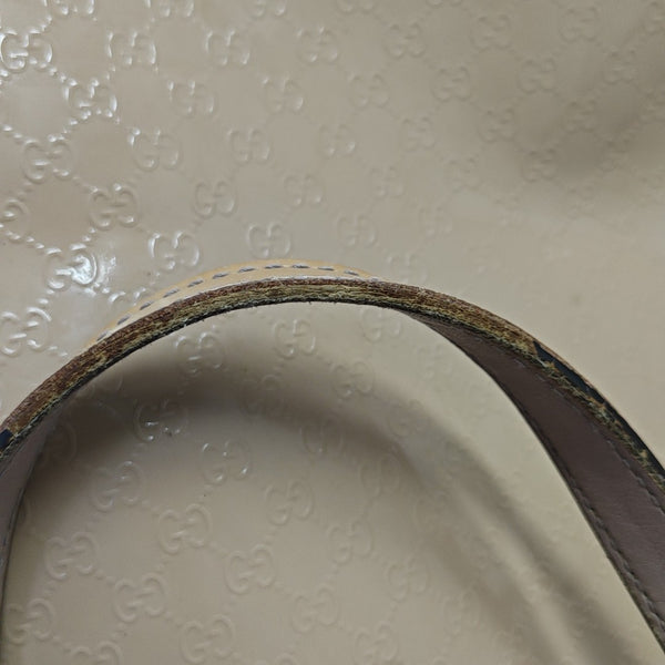 Monogram Patent Leather Shoulder Bag Beige