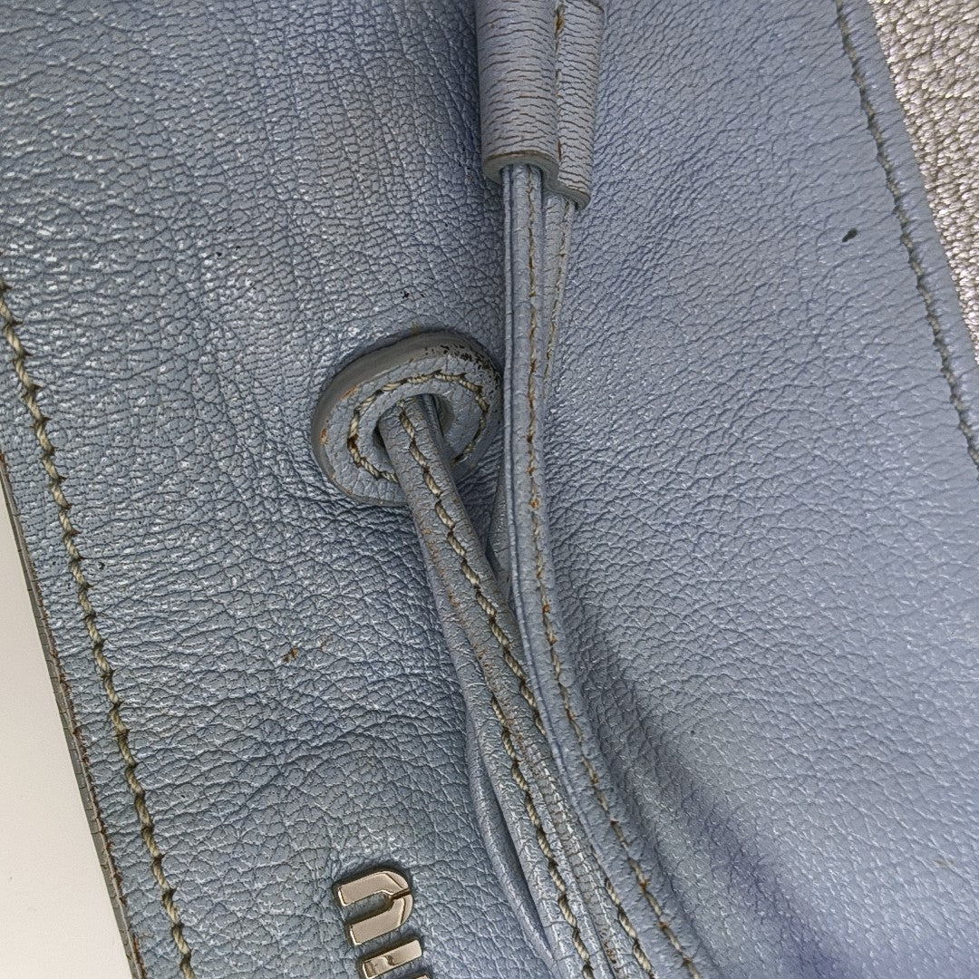 Calfskin Top Handle Bag Silver