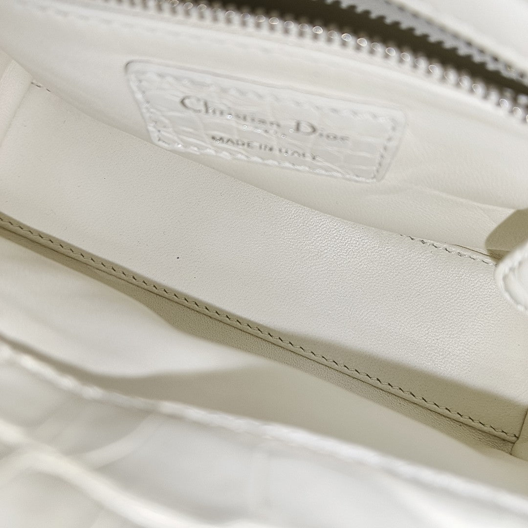 Lady Dior Mini Crocodile White