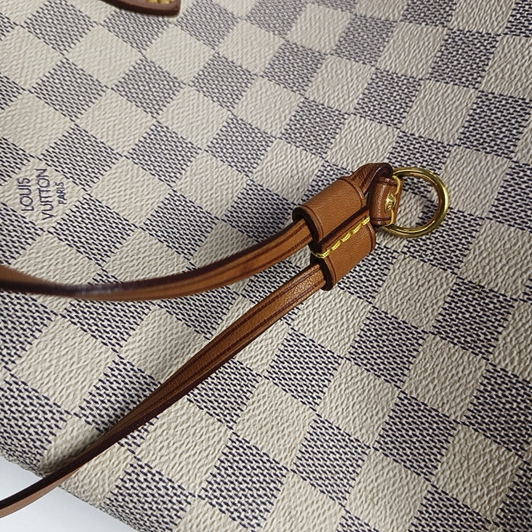 NEVERFULL MM Damier Azur Coated Canvas White