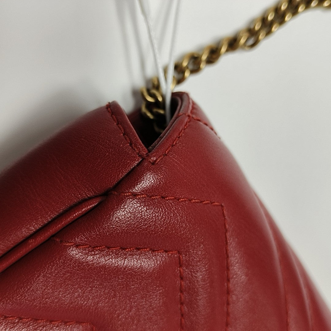 GG Marmont Mini Quilted Calfskin Red