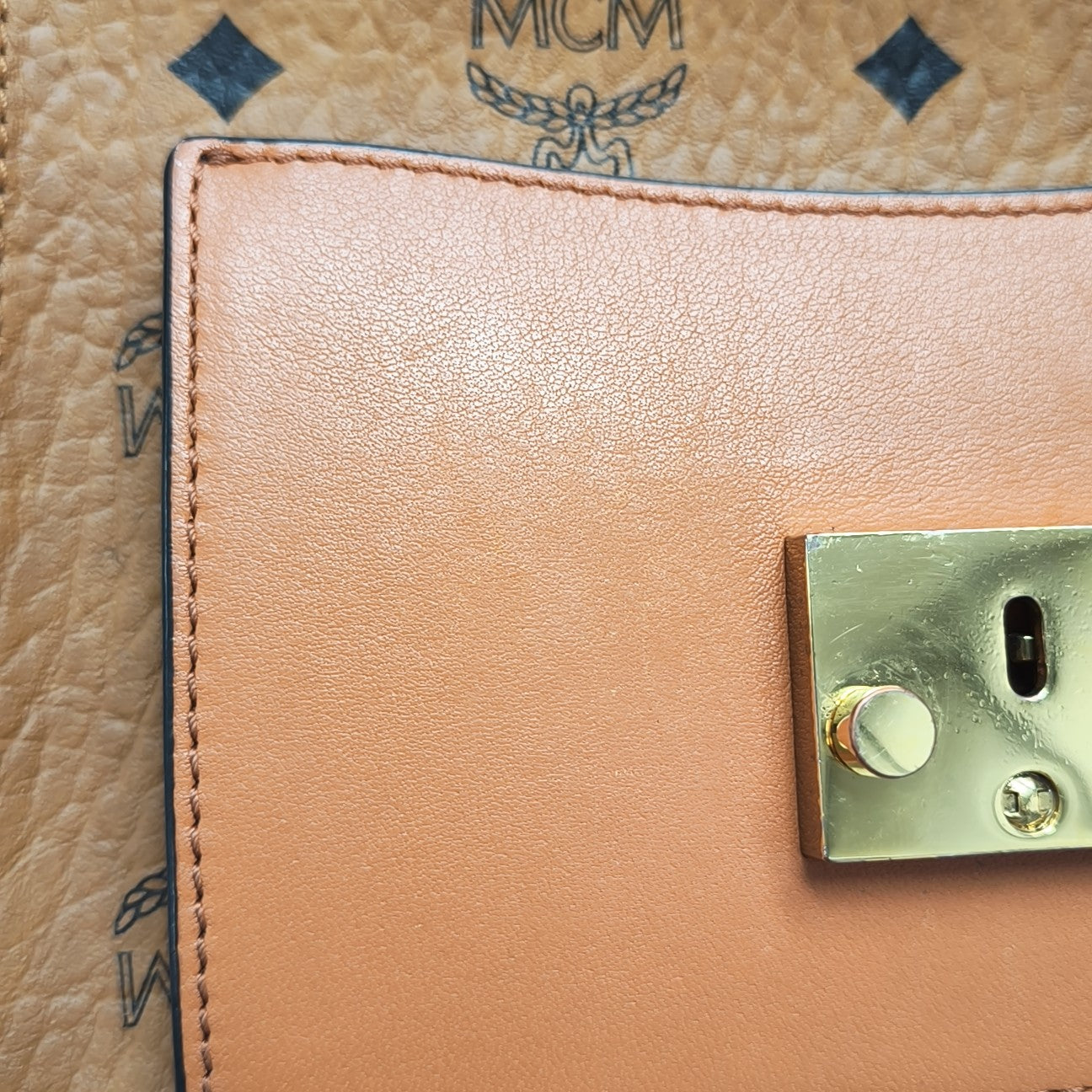 TRACY Small Monogram Coated Canvas Brown