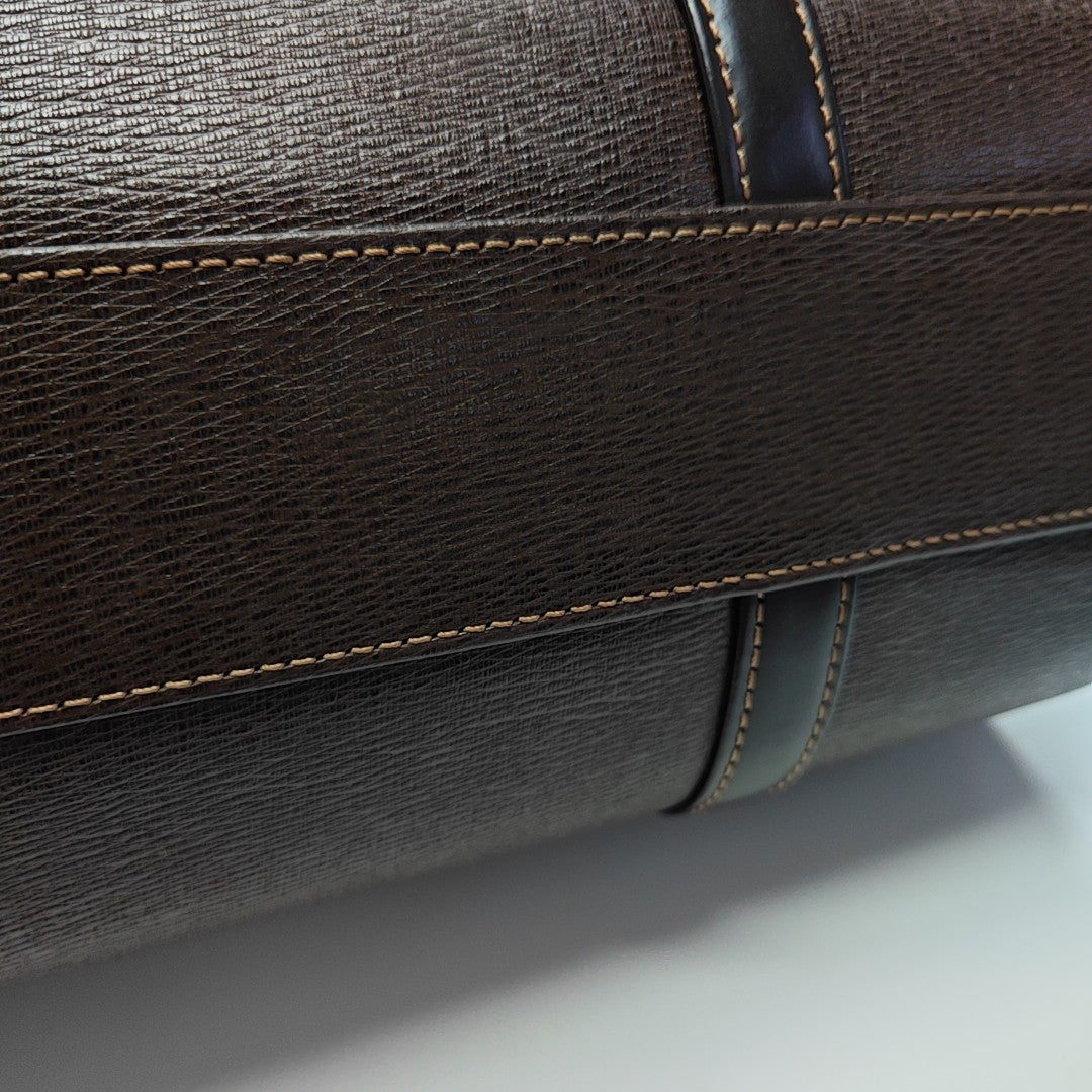 Calfskin Top Handle Bag Brown