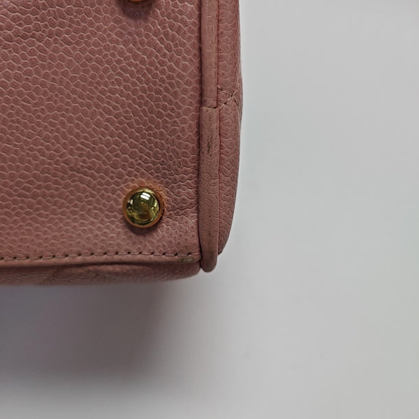 BOWLER Quilted Grained Calfskin Pink