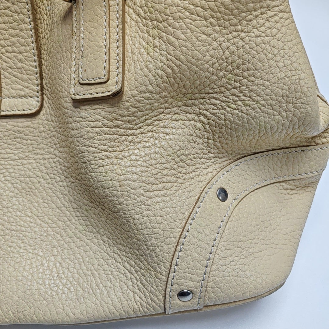 Calfskin Top Handle Bag Beige