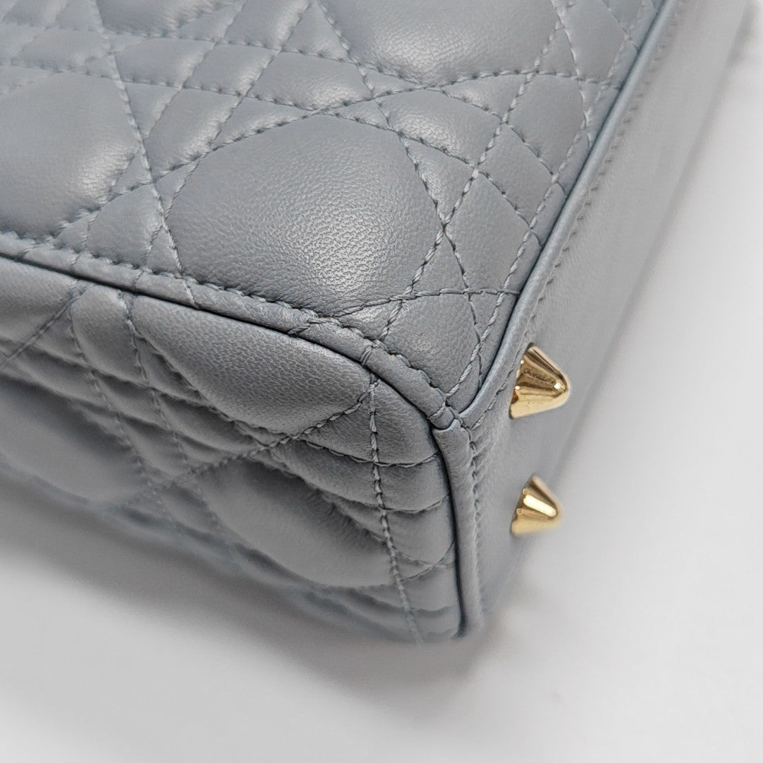 Lady Dior Small Cannage Lambskin Blue