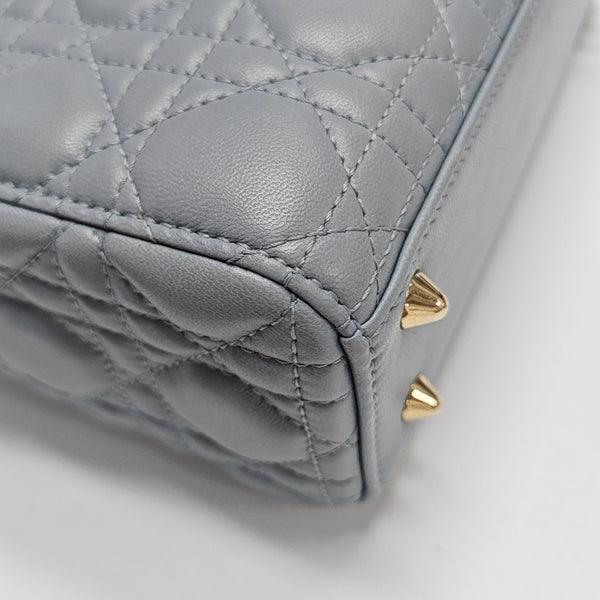 Lady Dior Small Cannage Lambskin Blue