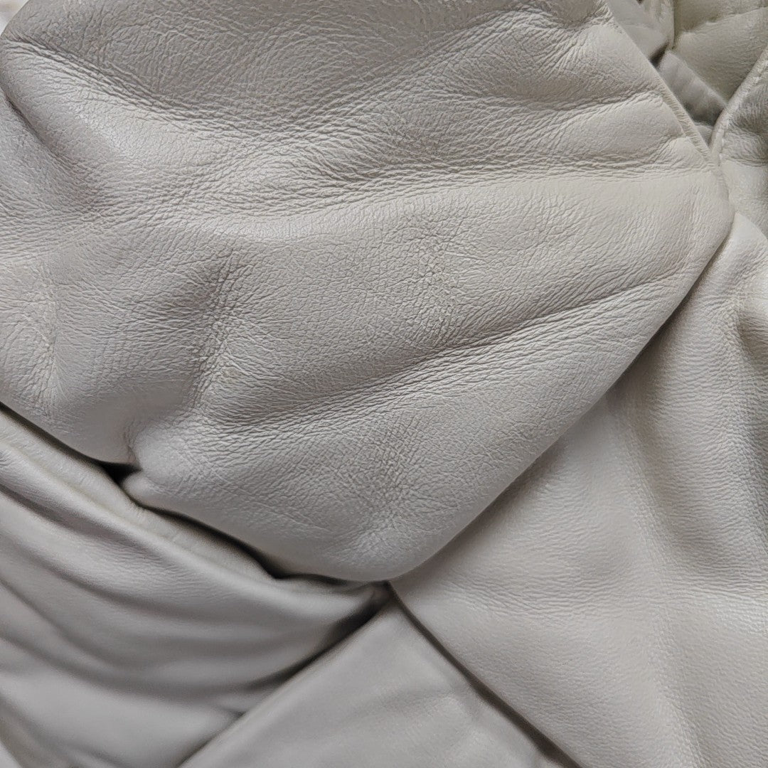 Lambskin Top Handle Bag White
