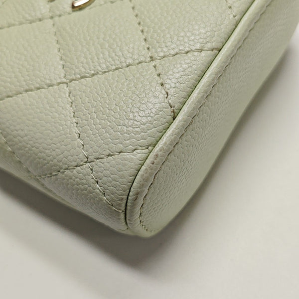 VANITY CASE Mini Quilted Grained Calfskin Green