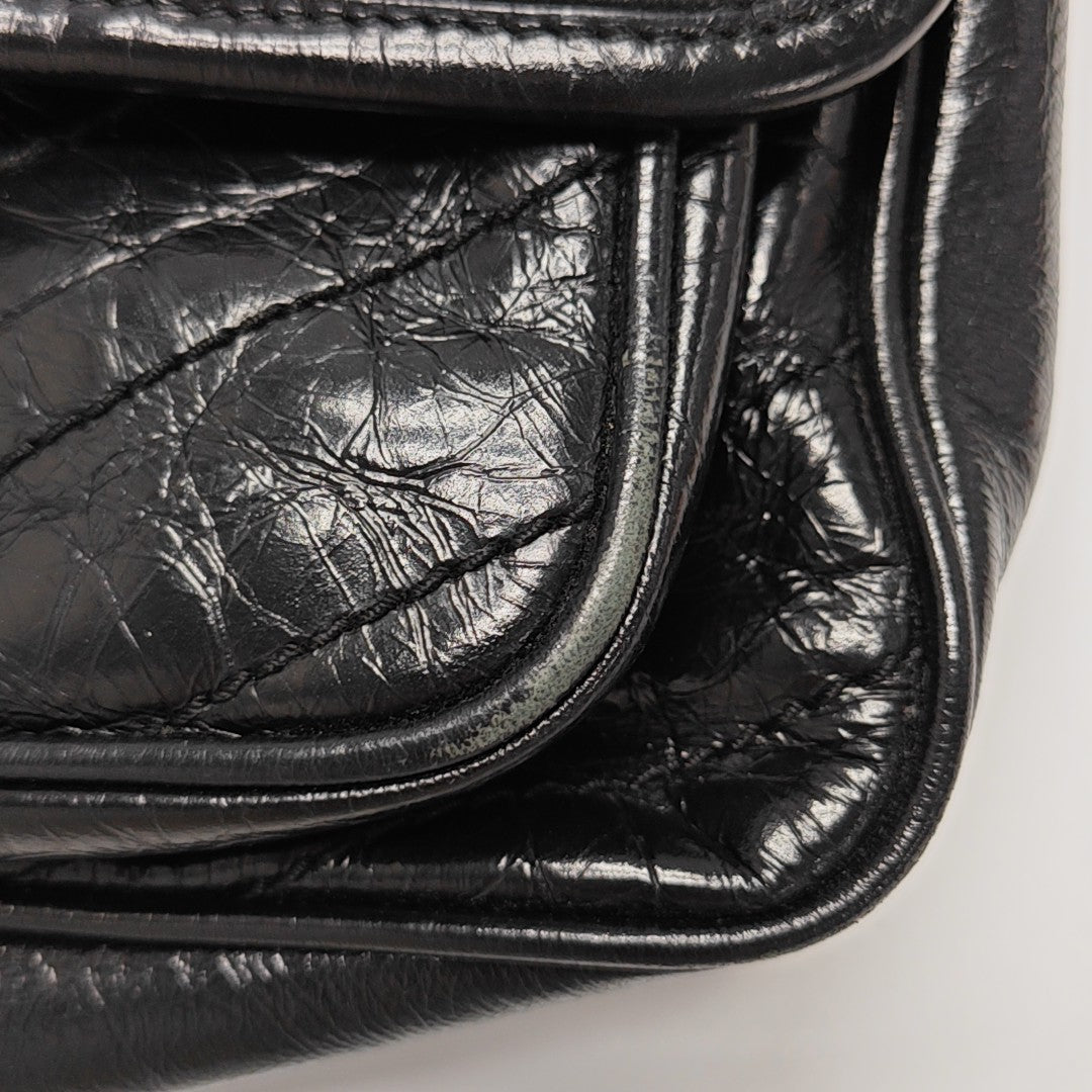 NIKI Medium Chevron Calfskin Black