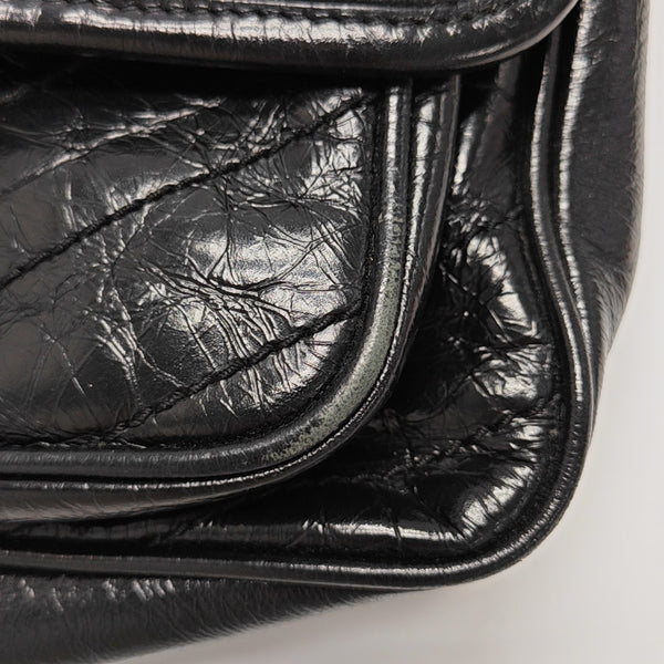 NIKI Medium Chevron Calfskin Black