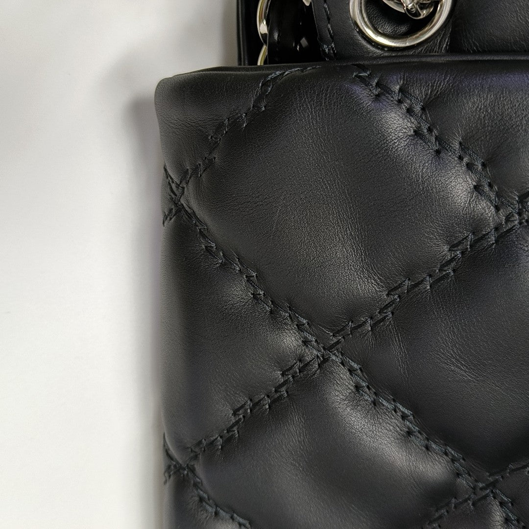 Quilted Calfskin Shoulder Bag Black