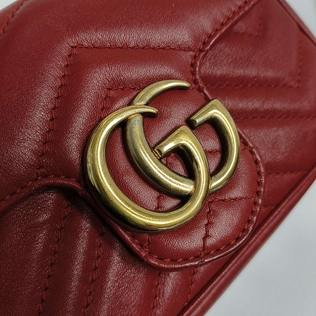 GG Marmont Mini Quilted Calfskin Red