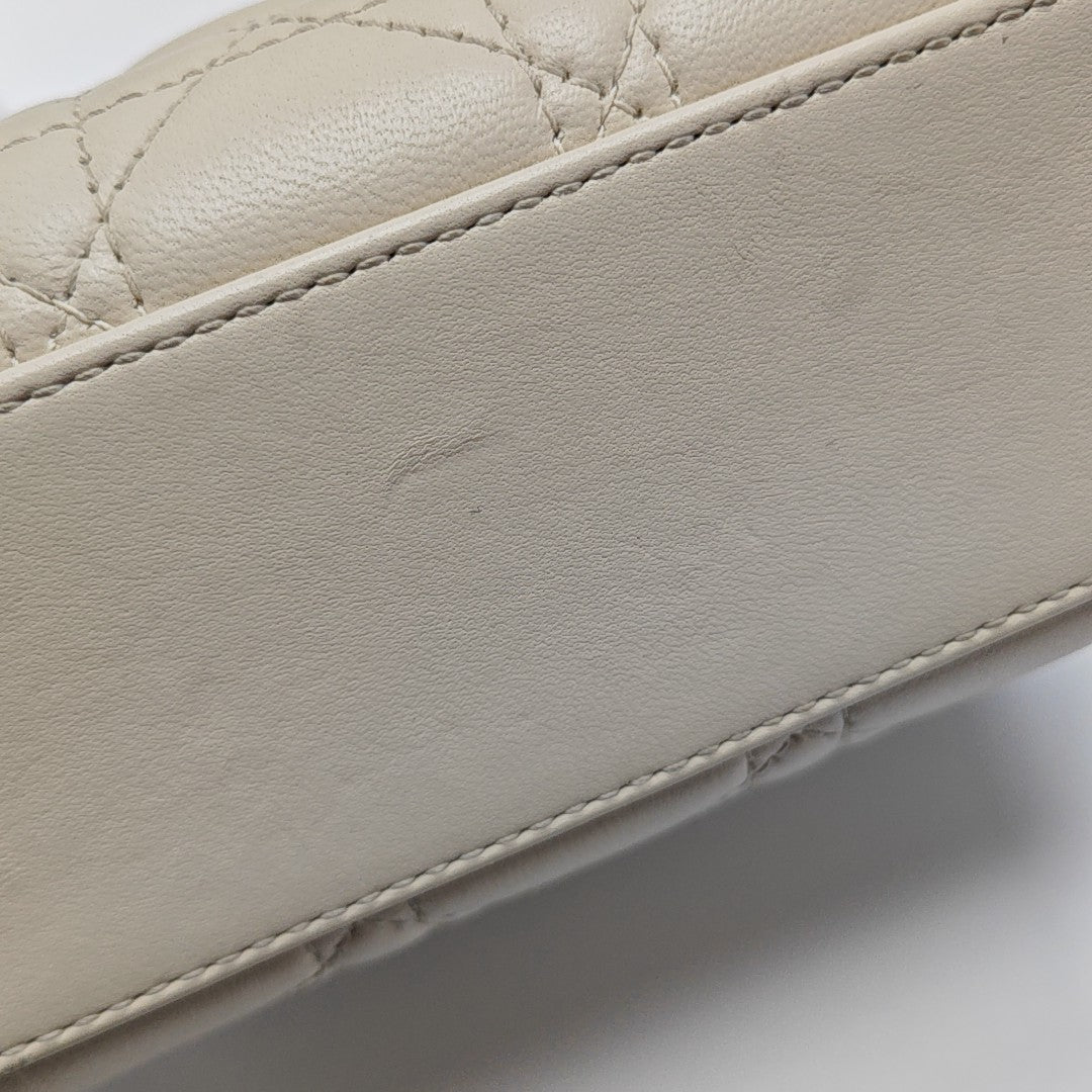 Lady Dior Mini Cannage Lambskin White